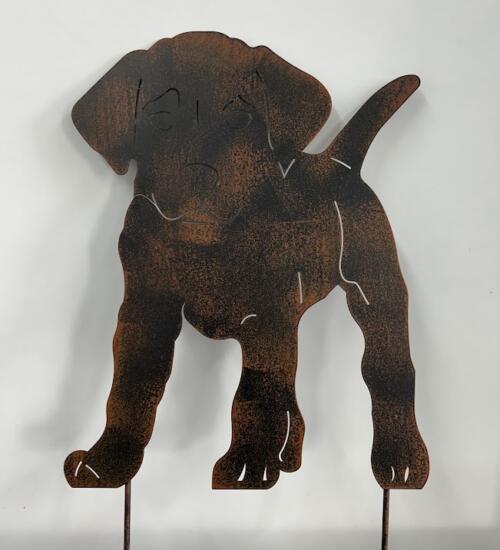 Chien en métal à planter - déco de jardin