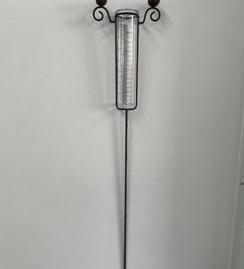 Pluviomètre en métal à planter - déco jardin