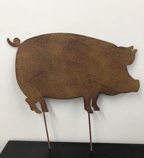 Cochon métal à planter - déco jardin