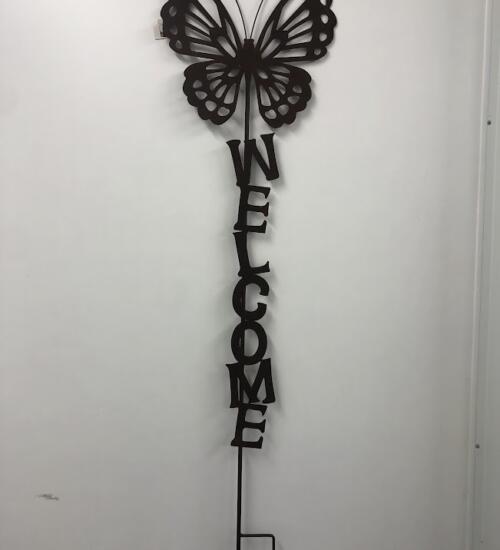 Papillon WELCOME 1 tige à planter - déco jardin